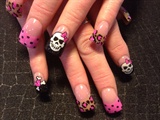 Pink leopard and skulls