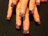 Pink Leopard And Roses