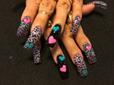  3-D Hearts And Leopard
