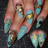 Steampunk mermaid nails 