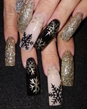 Gold and black snowflakes
