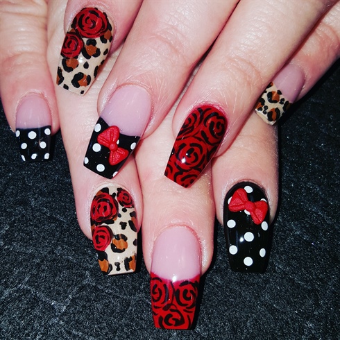 Leopard and roses