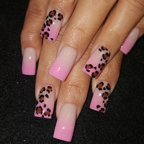Pink ombre  leopard 