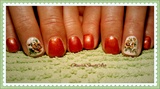 Orange rose nails
