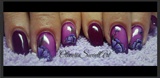 Floral purple nails