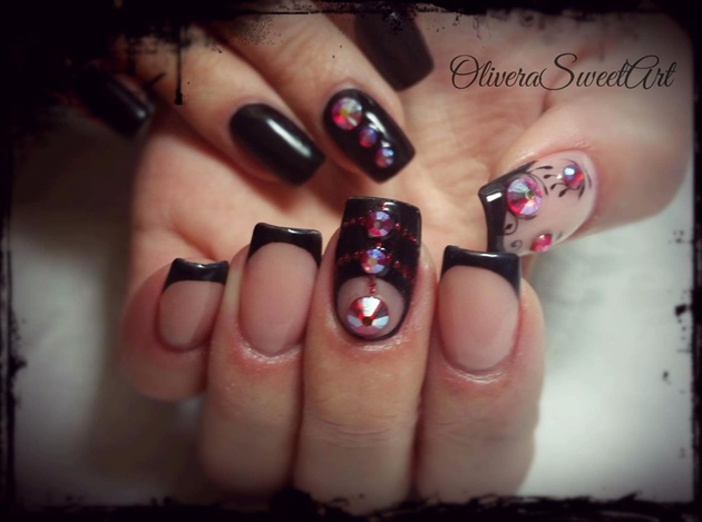 Black french nails