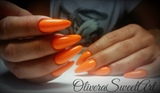 Orange long nails