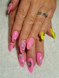 Pinky with yellow touch