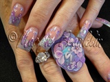 Floral nail art with Fairy ring