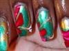 Christmas Water Marble Nails