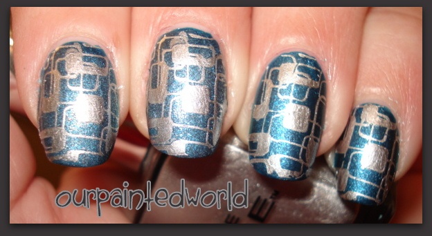 Stamping over blue