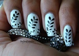 black &amp; white floral