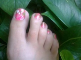 Pink Zebra w/ green toes