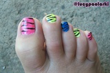 Neon zebra toes