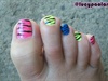 Neon zebra toes