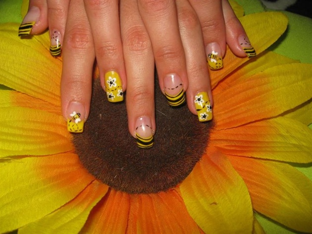 bees on the nails