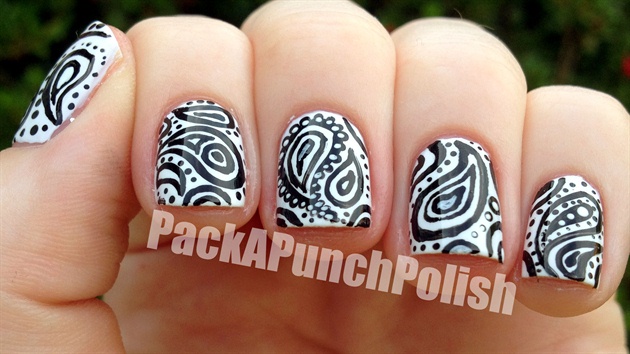 Black and White Paisley