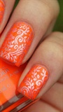 Orange And Silver Floral 