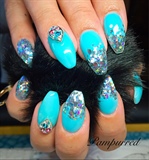 Teal And Silver Glitter