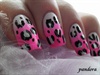 Pink leopard nails