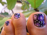 Flowers &amp; Dots Toe Nail Art