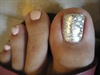 Matte Pink Gems &amp; Glitter Toe Nail Art