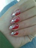 red flowers nail design