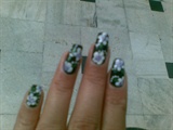 one stroke flowers nail design