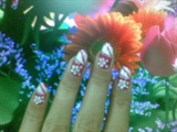 red flowers nail art