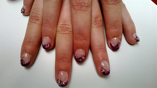 purple tip with flower marbling