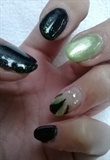 black with green