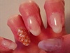 french soft white with 3D nailart