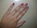 Nail art - Pink and black CRACKLE 