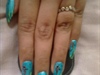 sea theme sea horse nails!!!!!!