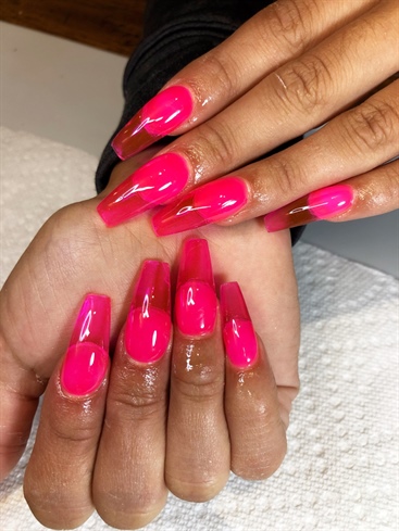 Hot Pink Jelly Nails 