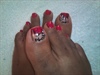 red and black pedicure