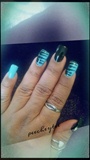 Black n mint nails