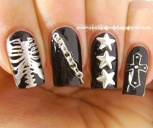 Gothic stamping, studs and chain 
