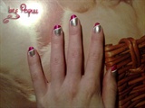 Pink-silver nails