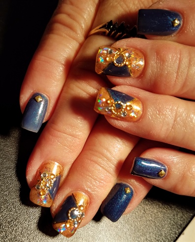 Blue and rose gold