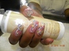 glitter nails with hand paint designs