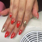 Gel Nails With Gel Polish And Glitter