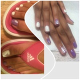 Purple And White Nails 