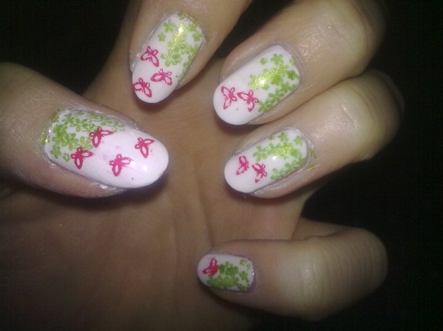 Stamp Butterfly Nails