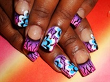 purple crackle nail art