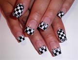 Checker French Nail Art