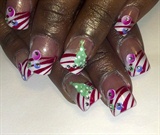 candy cany stripes nail art