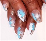 blue and silver zig zags