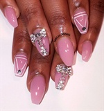 pink acrylic with bows