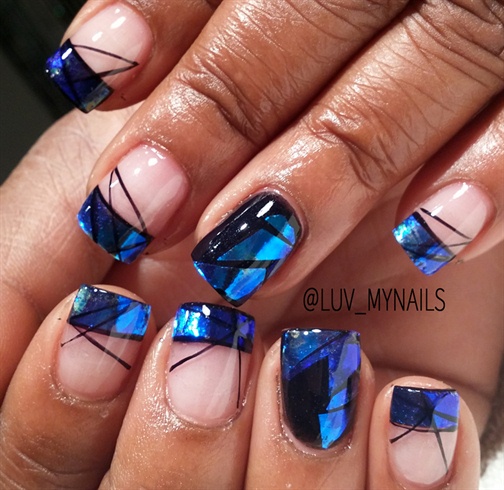 blue glass french tips